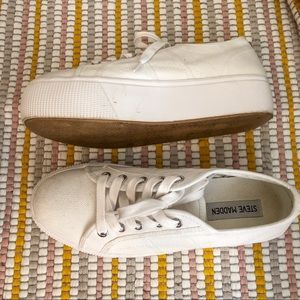 Steve Madden White Platform Sneakers
